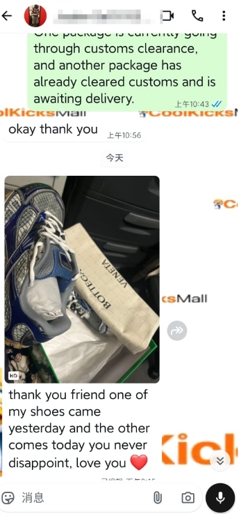 PKGoden Bottega Veneta Orbit Blue review feedbacks from whatsapp customer 00