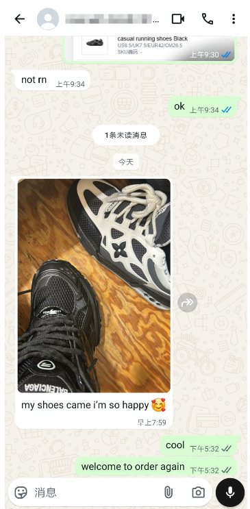 PKGoden Balenciaga Runner Black 656065W3RA11000  review feedback from whatsapp customer 00