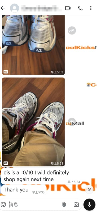 PKGoden Balenciaga 7th Runner Silver Purple 677403W3RB68123 review feeback from whatsapp customer 02