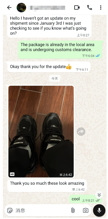 PKGoden Balenciaga Runner Black 656065W3RA11000  review feedback from whatsapp customer 00