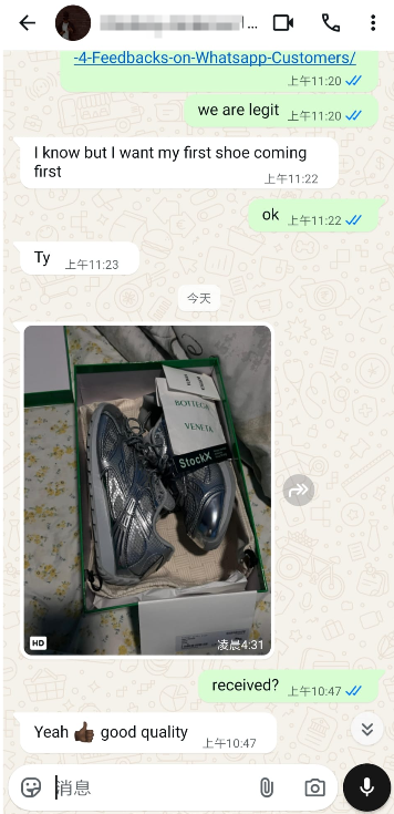 PKGoden Bottega Veneta Orbit Silvery review feedback from whatsapp customer 01