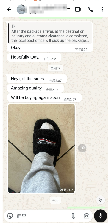 Balenciaga Furry Slide Black/White/Pink/Grey/Red/Green/Blue review feedback from whatspp customer 00