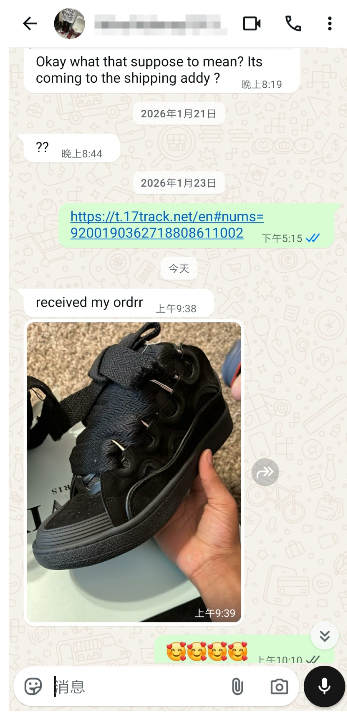 PKGoden Lanvin Leather Curb Triple Black review feedback from whatsapp