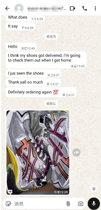 PKGoden Balenciaga 7th Runner Silver Purple 677403W3RB68123 review feedback from whatsapp customer 00