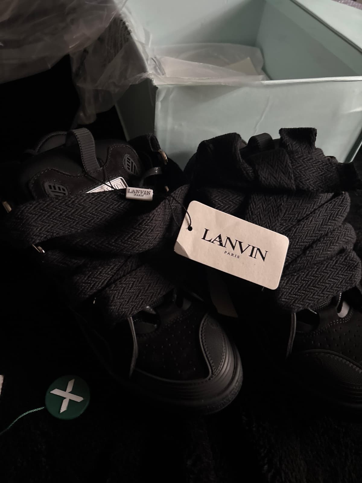PKGoden Lanvin Leather Curb Triple Black review feedback from whatsapp customer 01