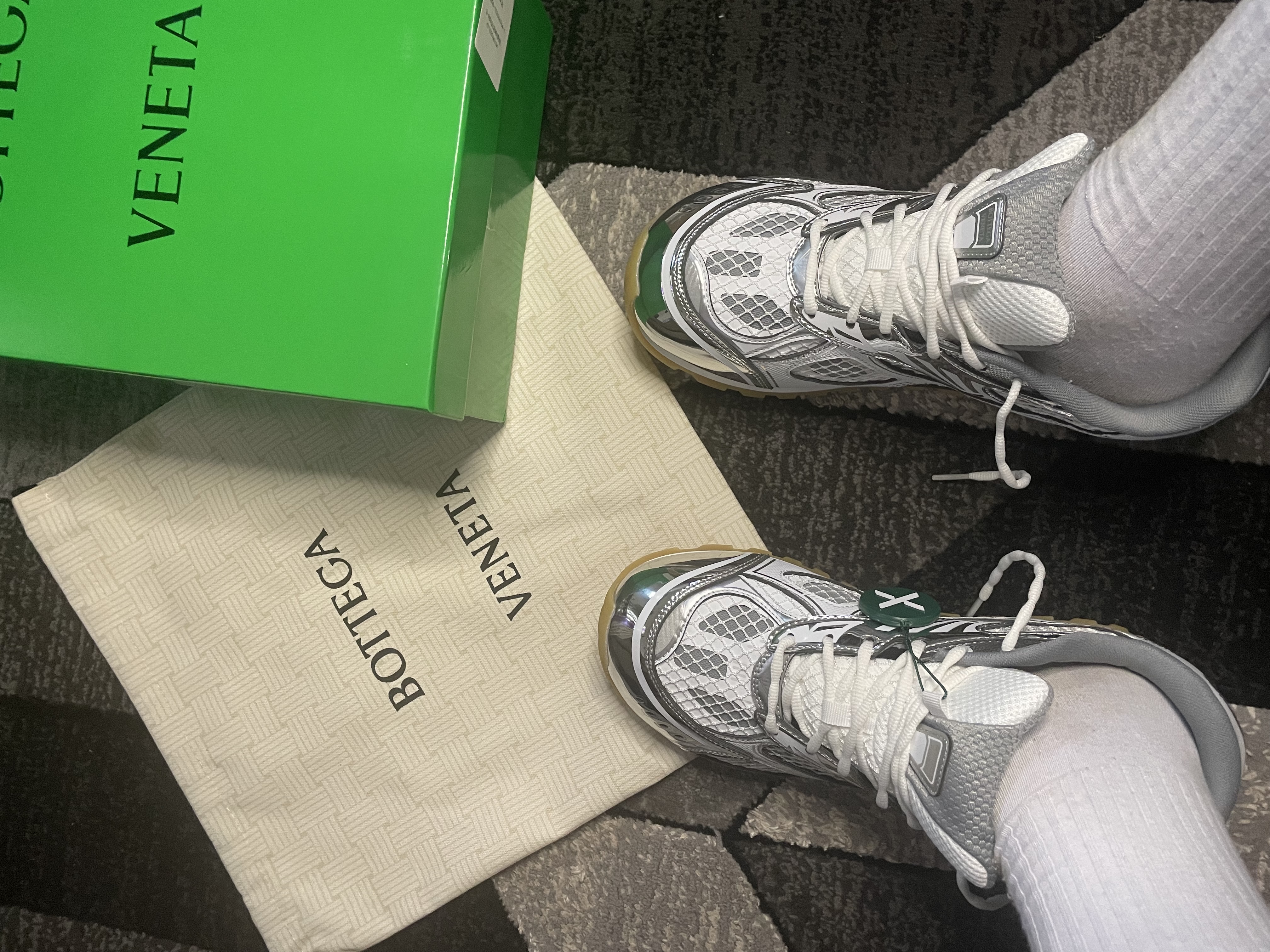 PKGoden Bottega Veneta Orbit low cut casual running shoes Silver review 4