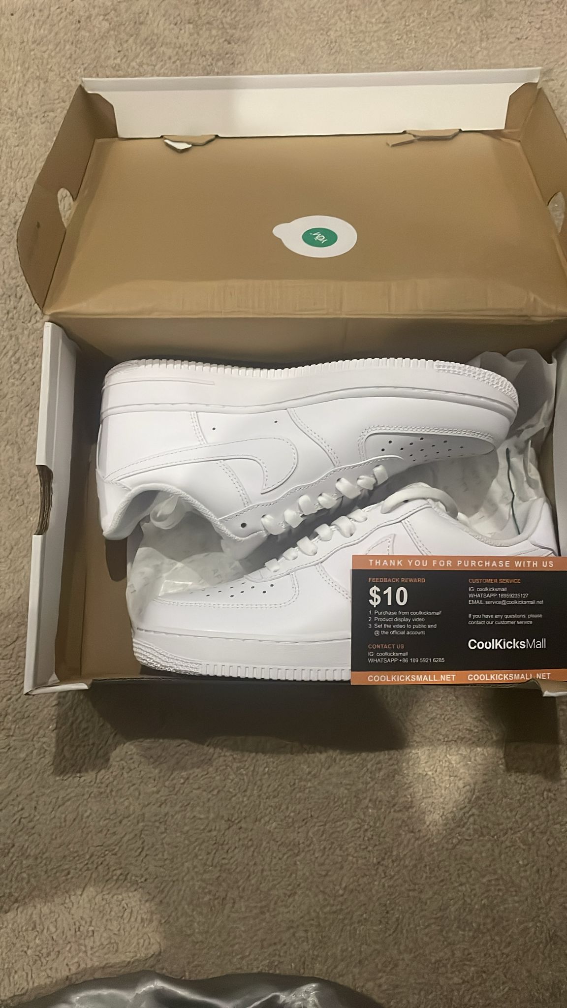 Cool Kicks G5 Air Force 1 Low White '07,315122-111 review feedback from customer 01