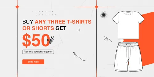 🔥 Summer escape plan! Get $50 off 3 T-shirts/shorts! Stack coupons for more savings! 🔥