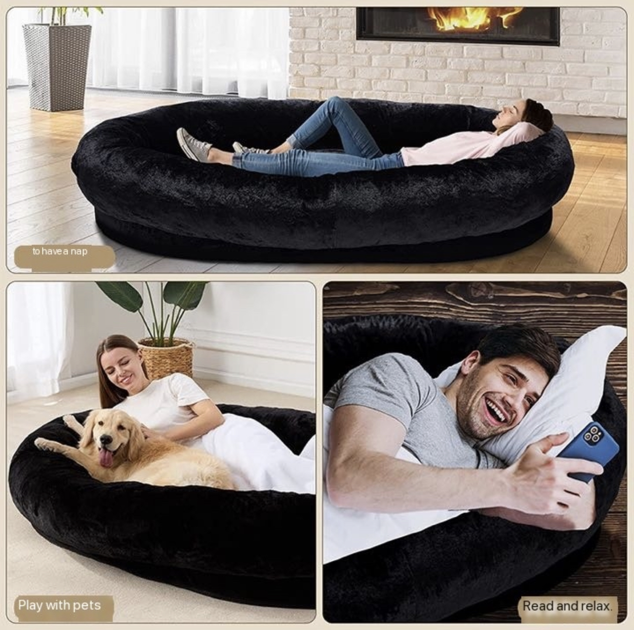 Deluxe Human-Sized Dog Bed: Share the Comfort