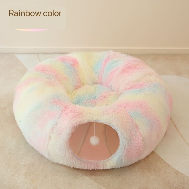 Cozy Cat Doughnut Tunnel Bed: Ultimate Feline Comfort