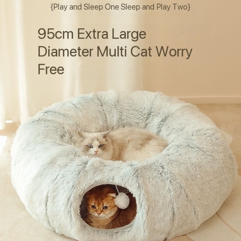 Cozy Cat Doughnut Tunnel Bed: Ultimate Feline Comfort