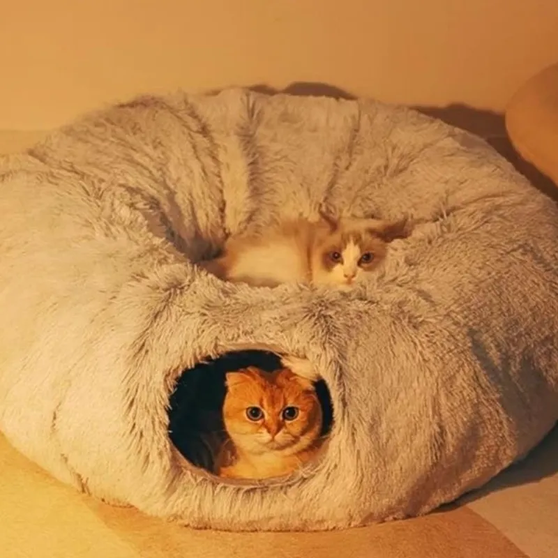 Cozy Cat Doughnut Tunnel Bed: Ultimate Feline Comfort