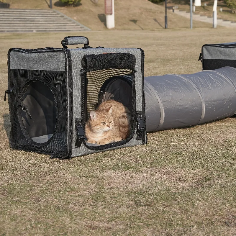Double Cat Dog Travel Tunnel Bag