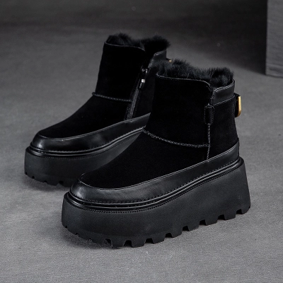 Cnkiwis Cotton Boots Black 6802 01