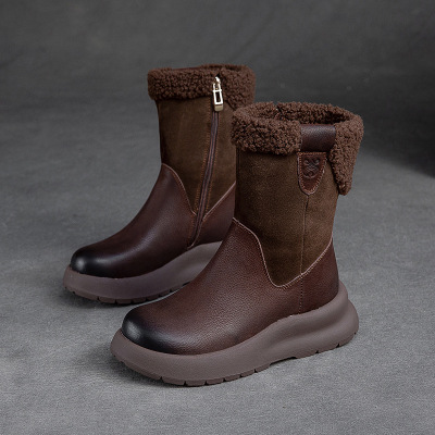 Cnkiwis Cotton Boots Brown 63911-3 01