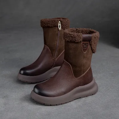 Cnkiwis Cotton Boots Brown 63911-3 01