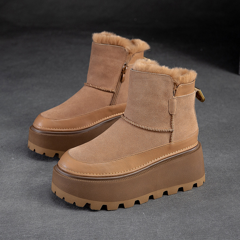 Cnkiwis Cotton Boots Camel 6802