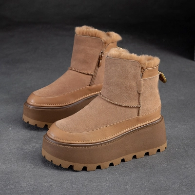 Cnkiwis Cotton Boots Camel 6802 01