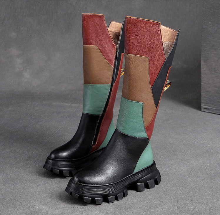 Cnkiwis Color Block Boots Black 30395