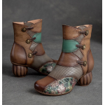 Cnkiwis Color Block Boots Brown 69555B