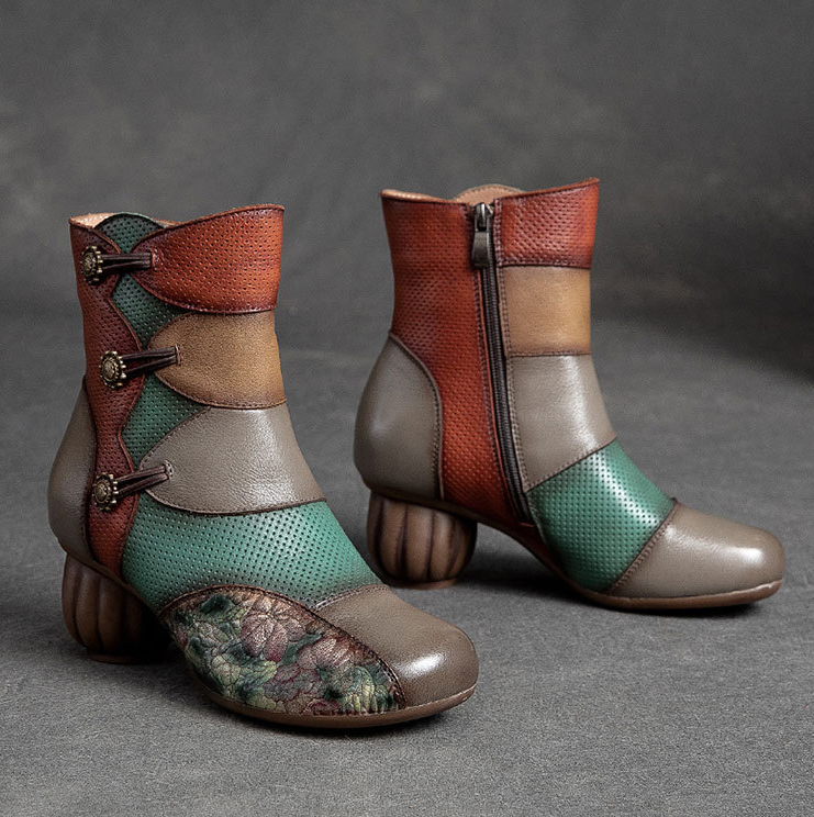 Cnkiwis Color Block Boots Gray 69555B