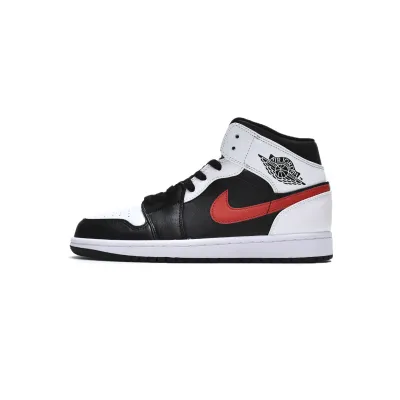 PK Jordan 1 Mid Black Chile Red White, 554724-075 01