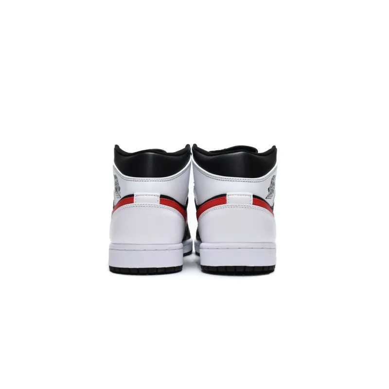 PK Jordan 1 Mid Black Chile Red White, 554724-075