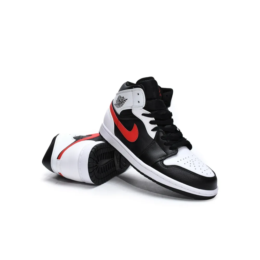 PK Jordan 1 Mid Black Chile Red White, 554724-075