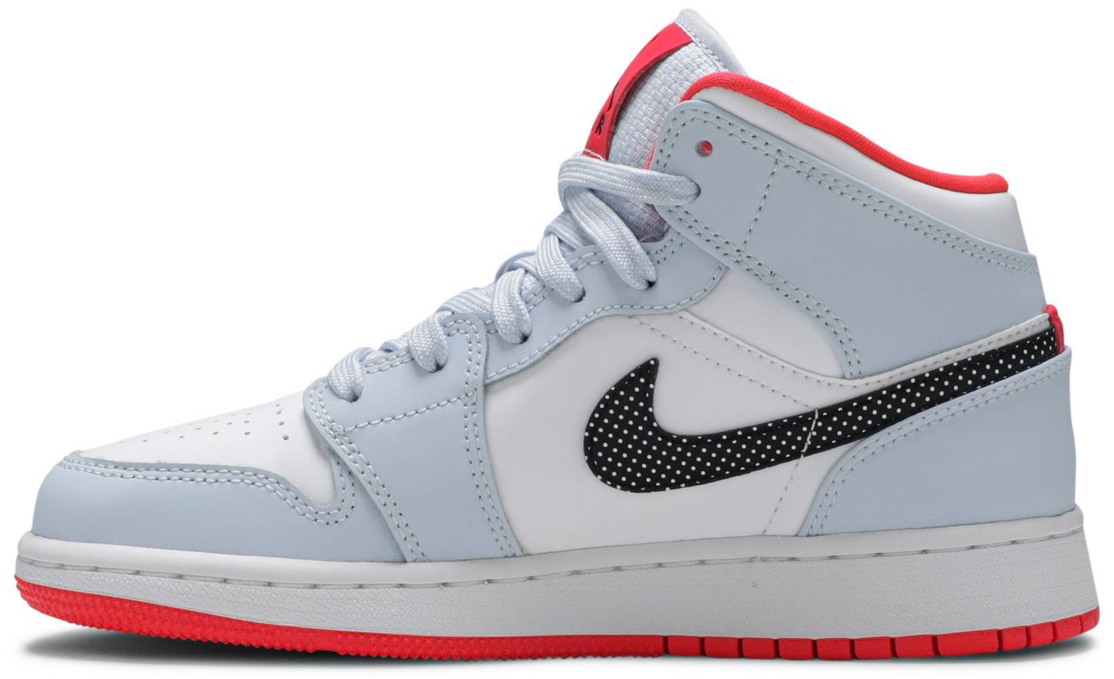 PK Jordan 1 Mid Half Blue Polka Dot Swoosh (GS), 555112-400