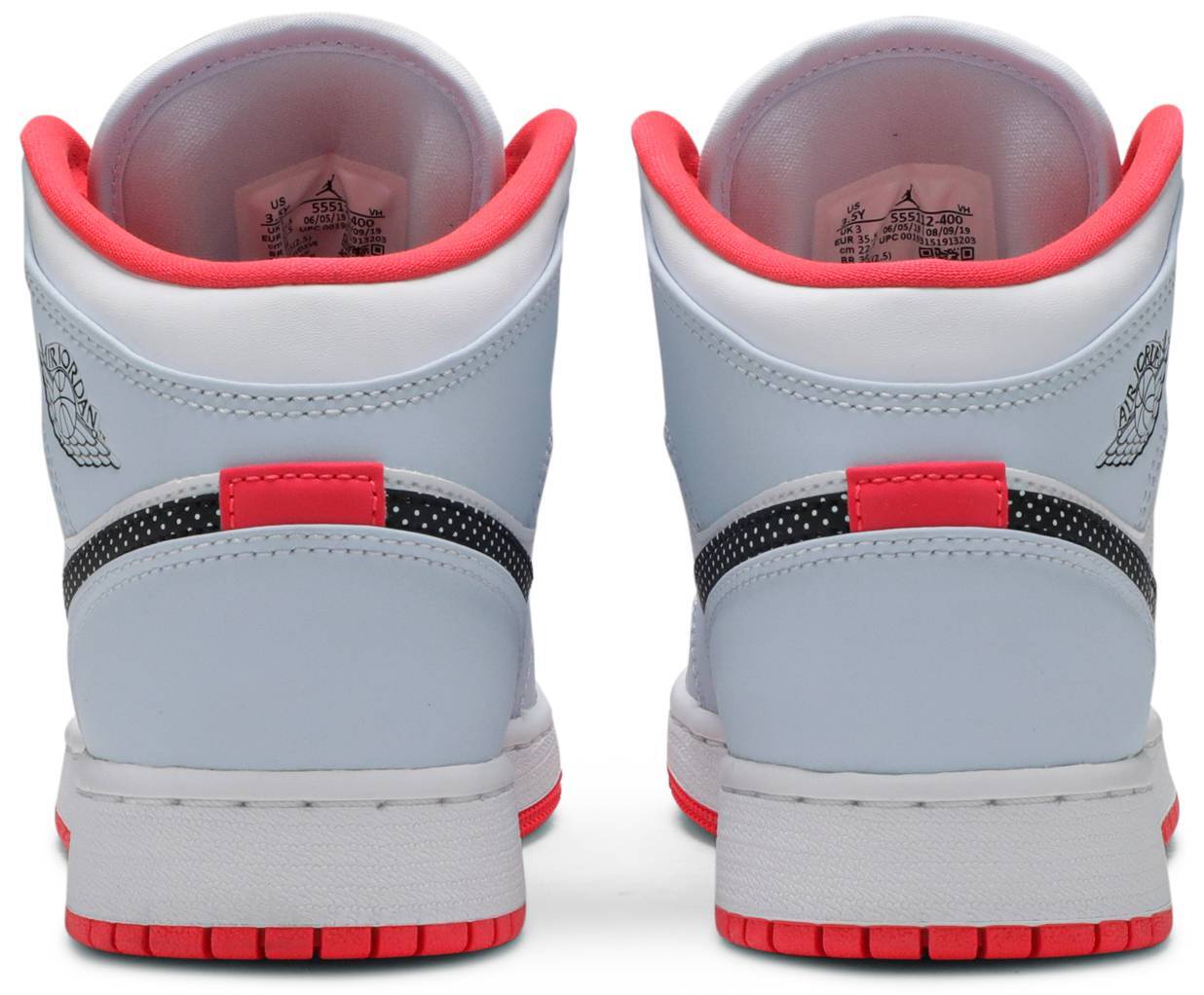 PK Jordan 1 Mid Half Blue Polka Dot Swoosh (GS), 555112-400