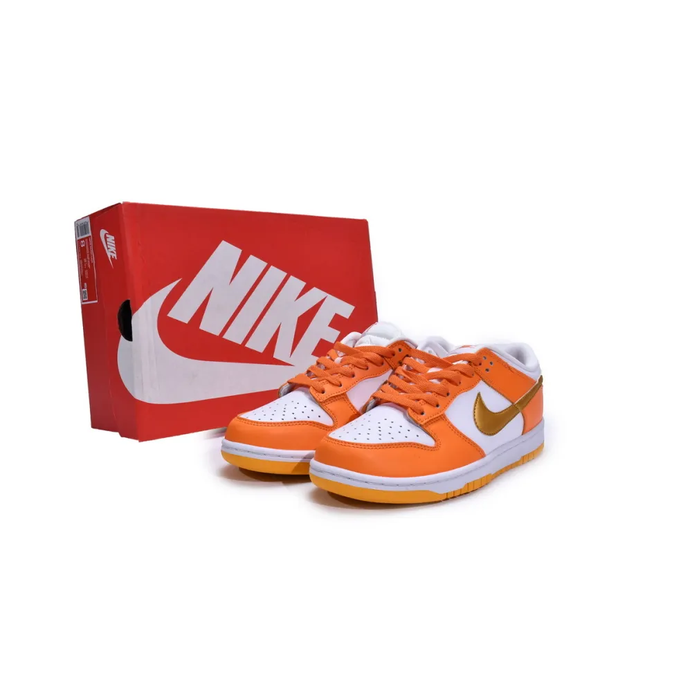 PK Dunk SB Low White/Orange Blaze-Gold, CU1726-002