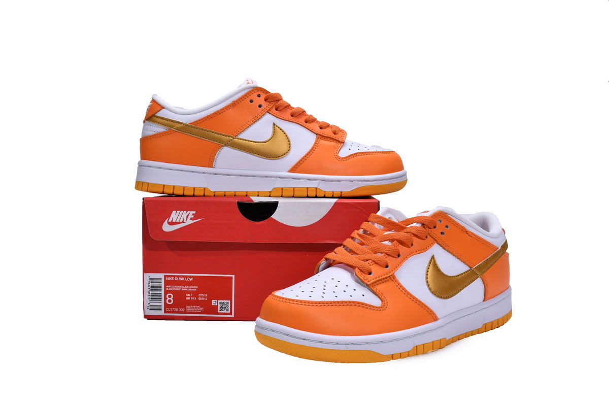 PK Dunk SB Low White/Orange Blaze-Gold, CU1726-002
