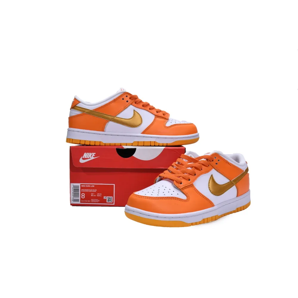 PK Dunk SB Low White/Orange Blaze-Gold, CU1726-002