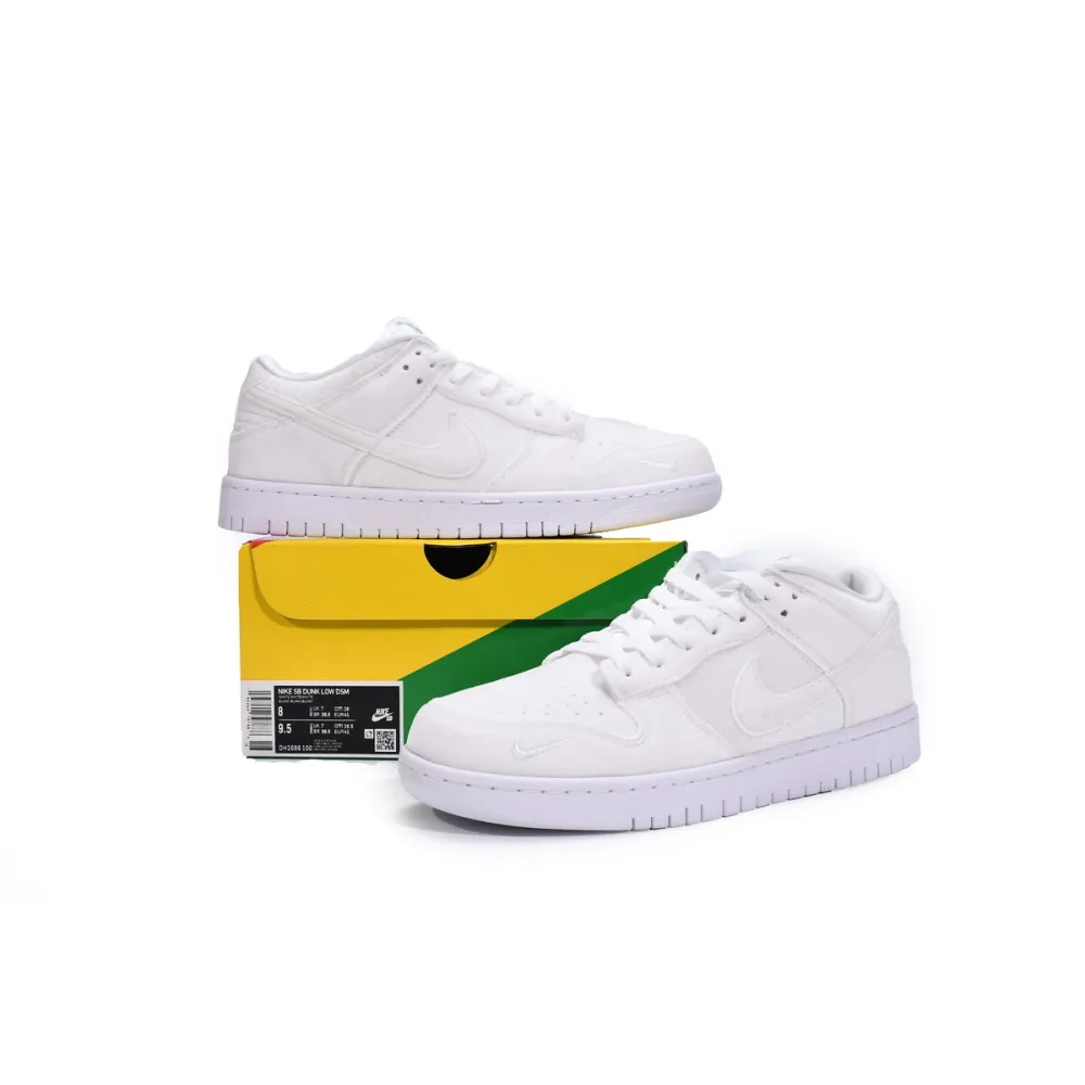 PK Dunk SB Low Dover Street Market Triple White Velvet, DH2686-100