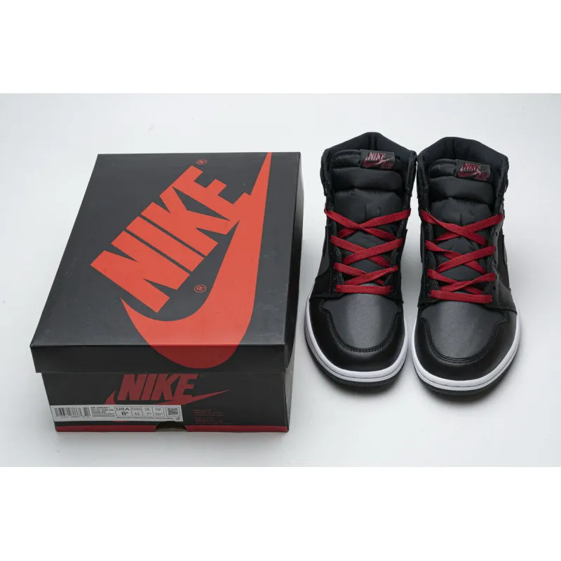PK Jordan 1 Retro High Black Satin Gym Red, 555088-060