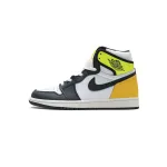 PK Jordan 1 Retro High White Black Volt University Gold, 555088-118