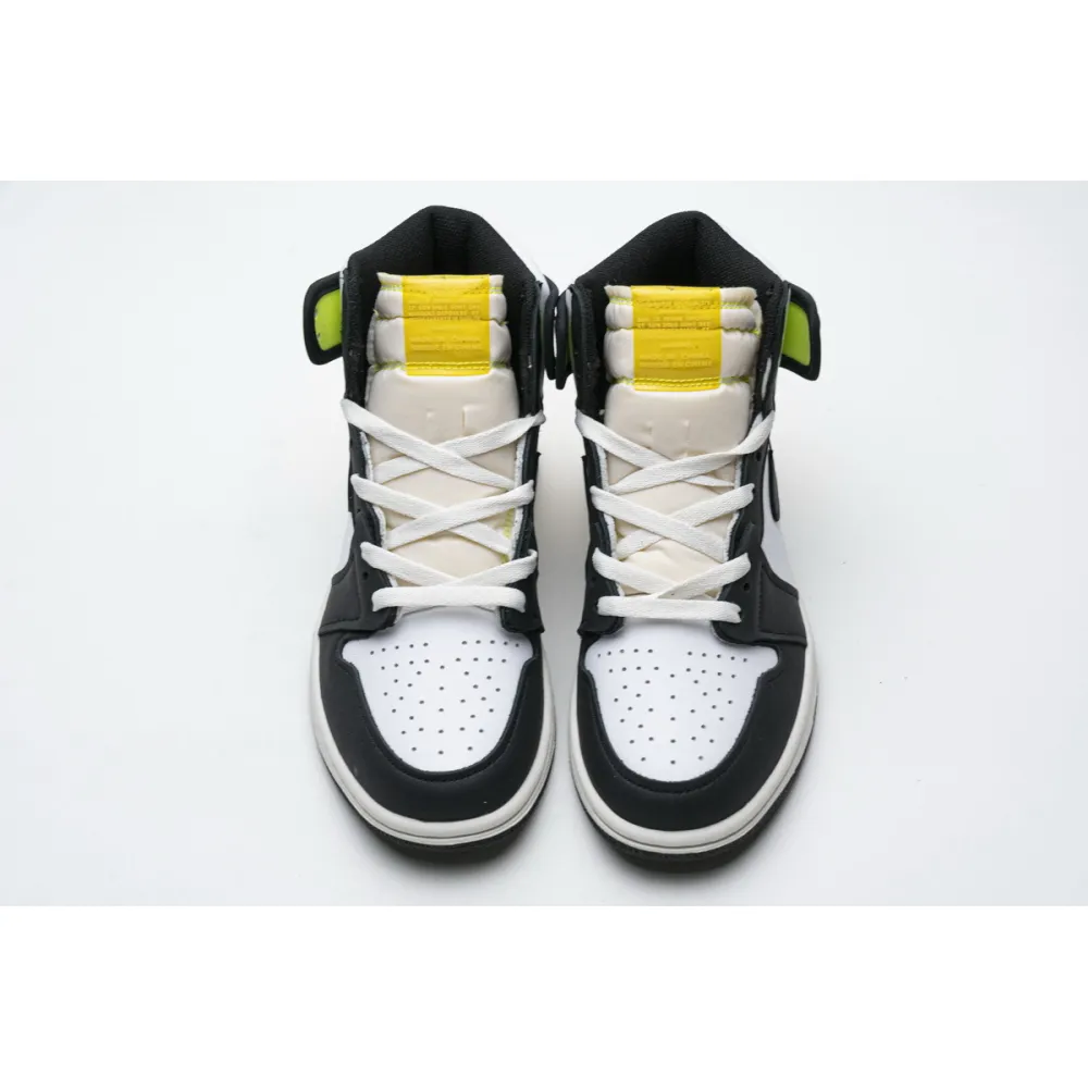 PK Jordan 1 Retro High White Black Volt University Gold, 555088-118