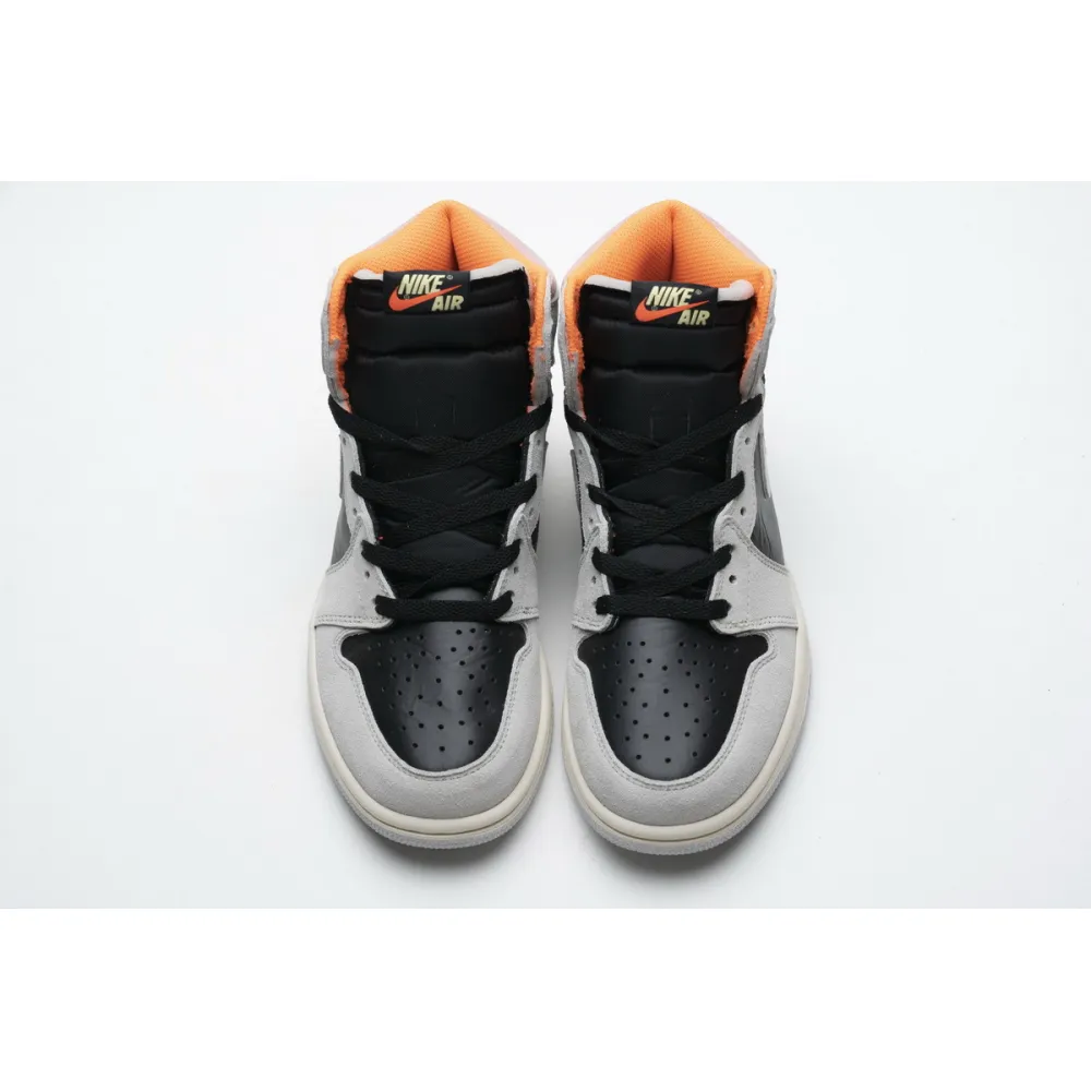 PK Jordan 1 Retro High Neutral Grey Hyper Crimson, 555088-018