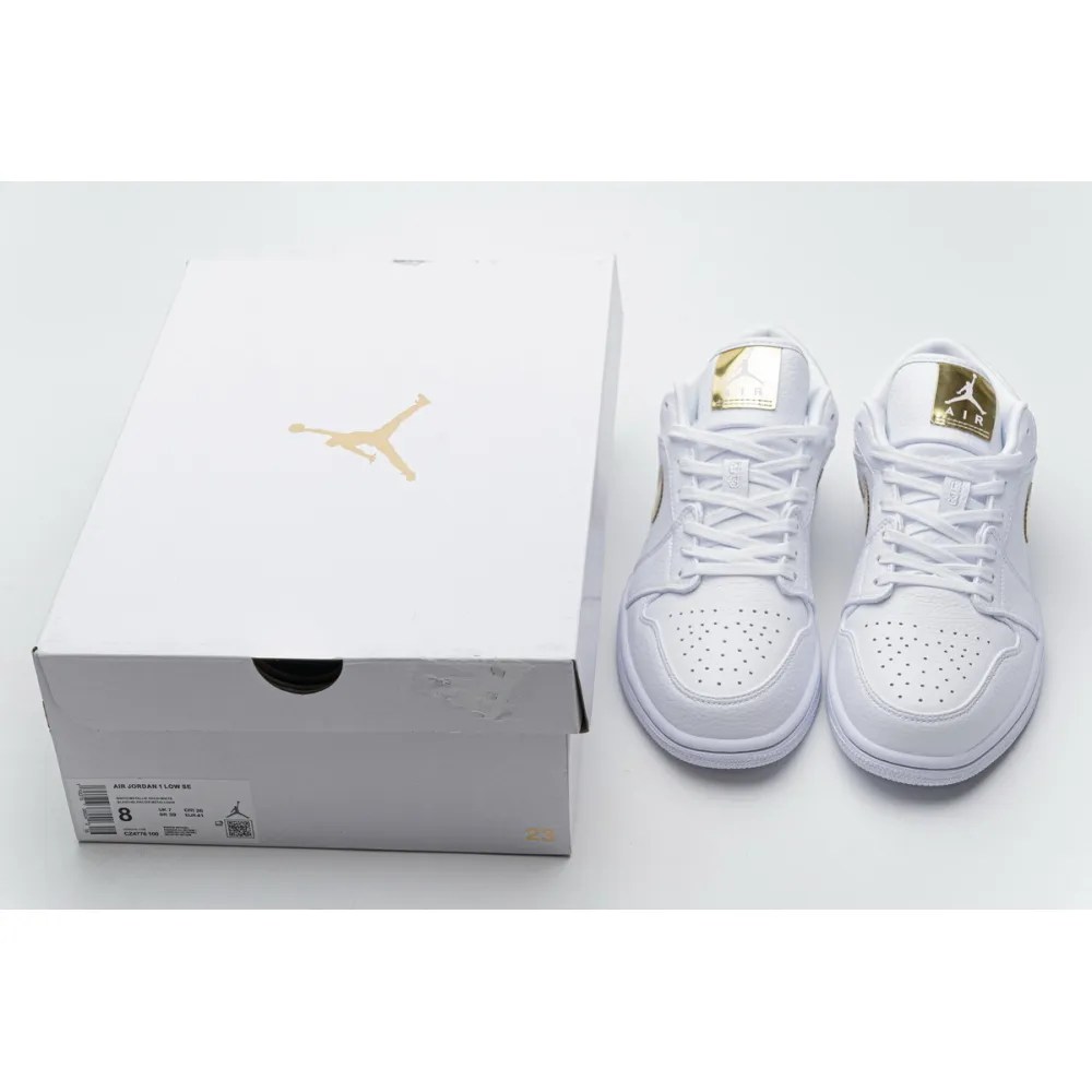 PK Jordan 1 Low White Metallic Gold (W), CZ4776-100