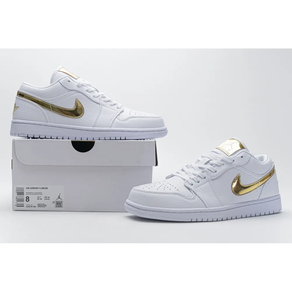 PK Jordan 1 Low White Metallic Gold (W), CZ4776-100