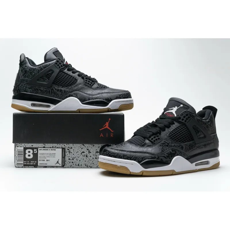 PK Jordan 4 Retro Laser Black Gum, CI1184-001