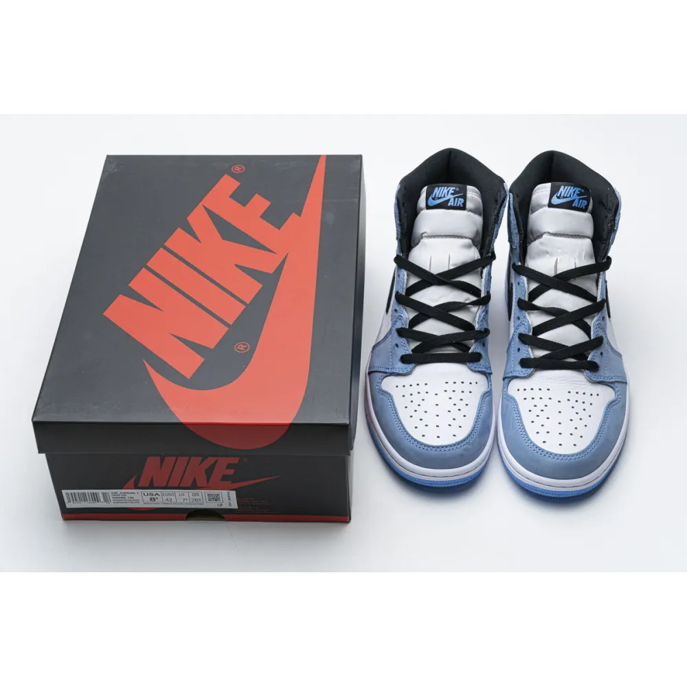 H12 Jordan 1 Retro High White University Blue Black, 555088-134