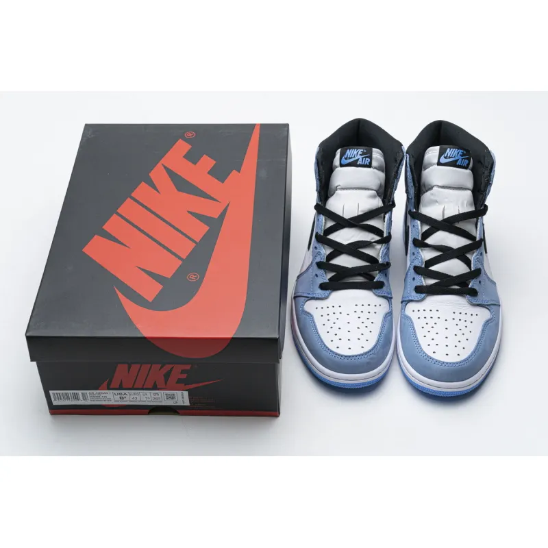 PK Jordan 1 Retro High White University Blue Black,  555088-134