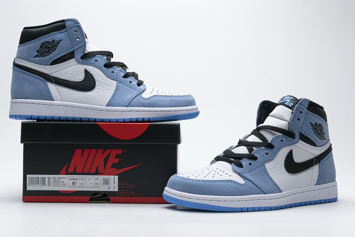PK Jordan 1 Retro High White University Blue Black,  555088-134