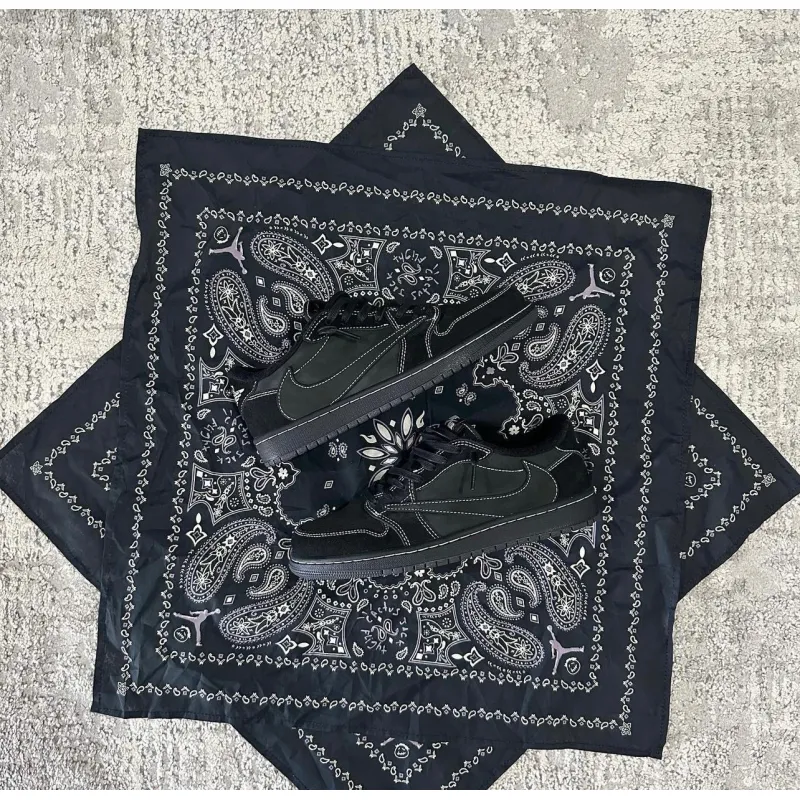 PK Jordan 1 Retro Low OG SP Travis Scott Black Phantom(Will come with the special scarf）