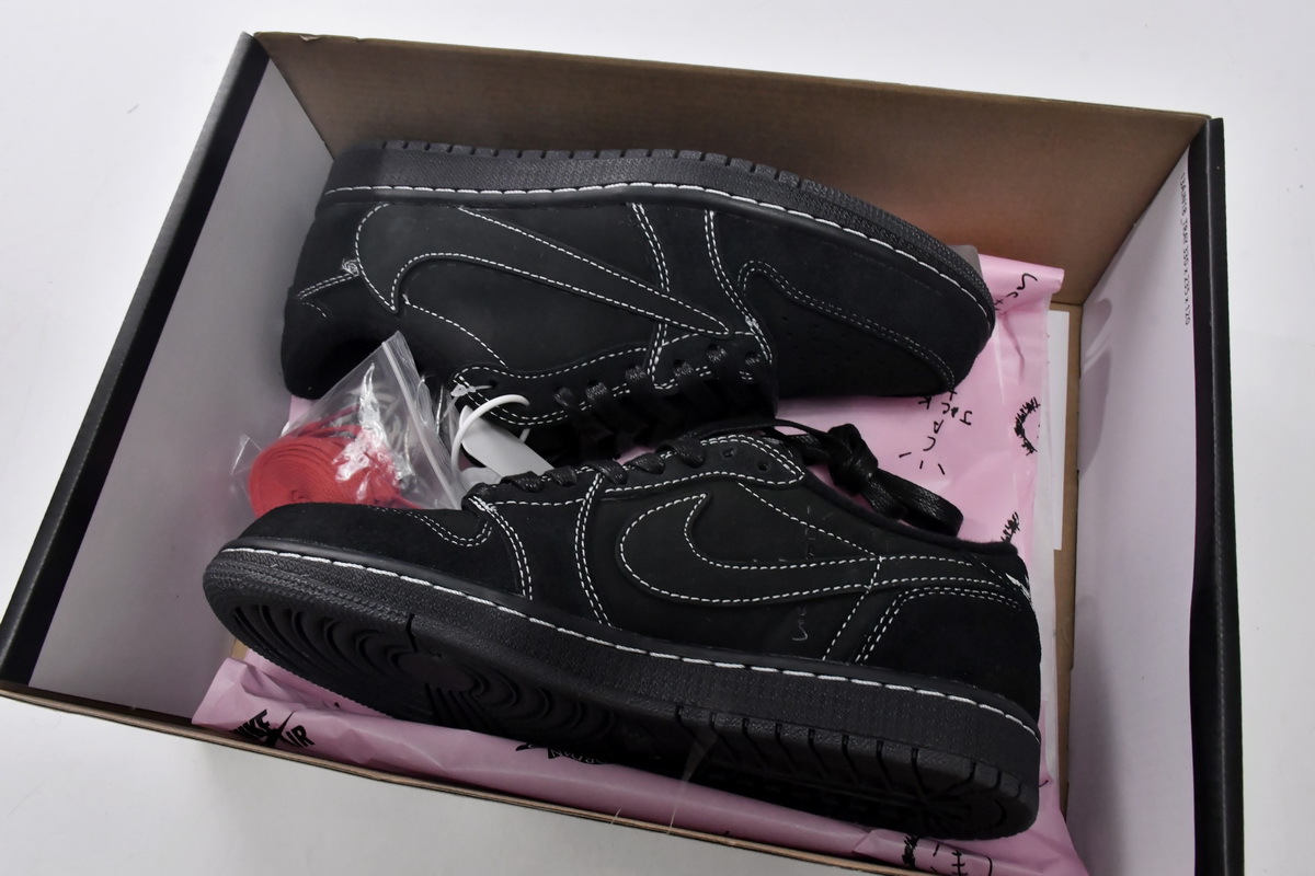 PK Jordan 1 Retro Low OG SP Travis Scott Black Phantom(Will come with the special scarf）