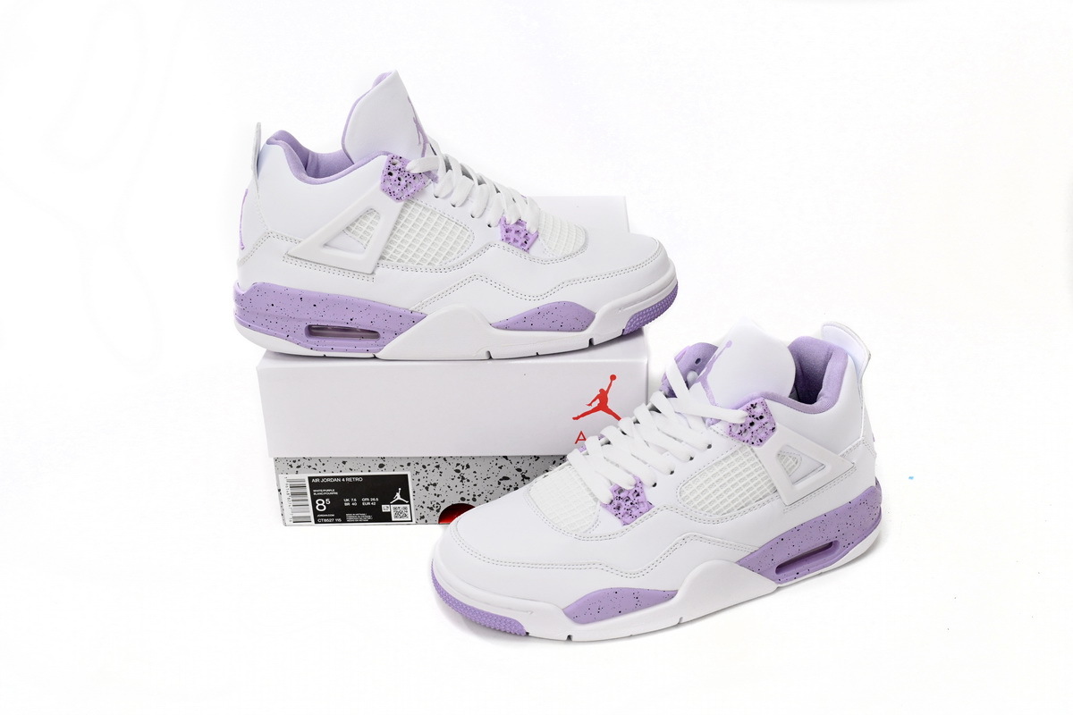 PK Air Jordan 4 White Purple，CT8527-115 