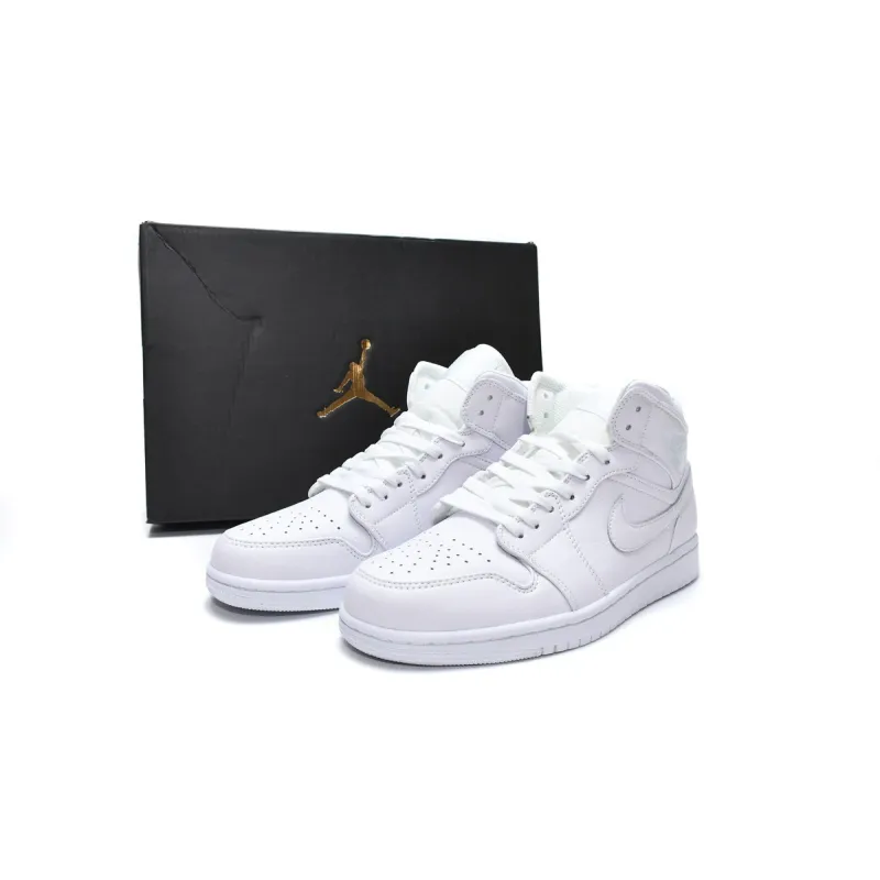 PK Jordan 1 Mid Triple White (2019), 554724-129