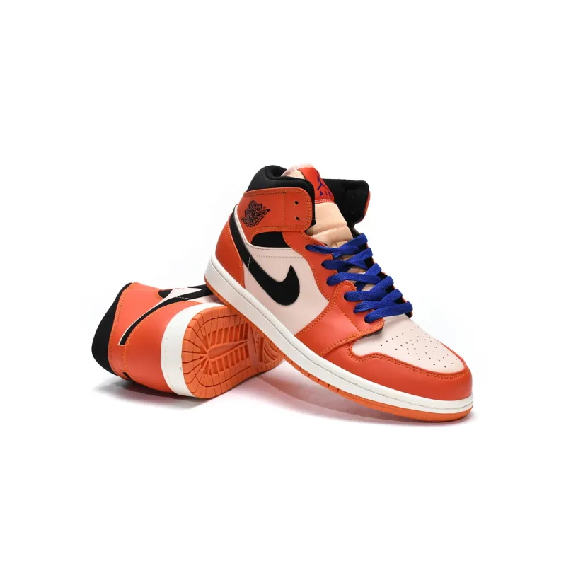 H12 Jordan 1 Mid Team Orange Black, 852542-800