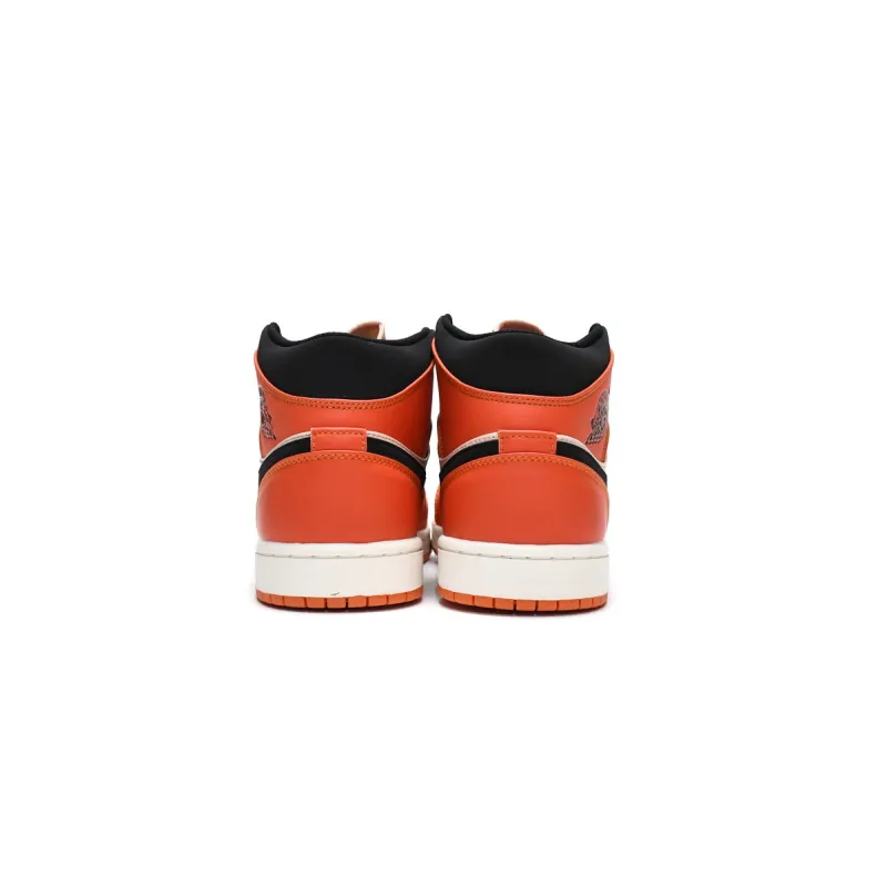 H12 Jordan 1 Mid Team Orange Black, 852542-800